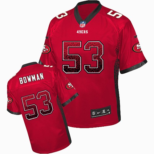 Men's Elite NaVorro Bowman Nike Jersey Red - #53 Drift Fashion NFL San Francisco 49ers